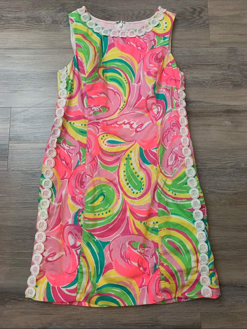 Lilly Pulitzer Mila Shift Dress in Multi All Nighter Flamingo Size 4
